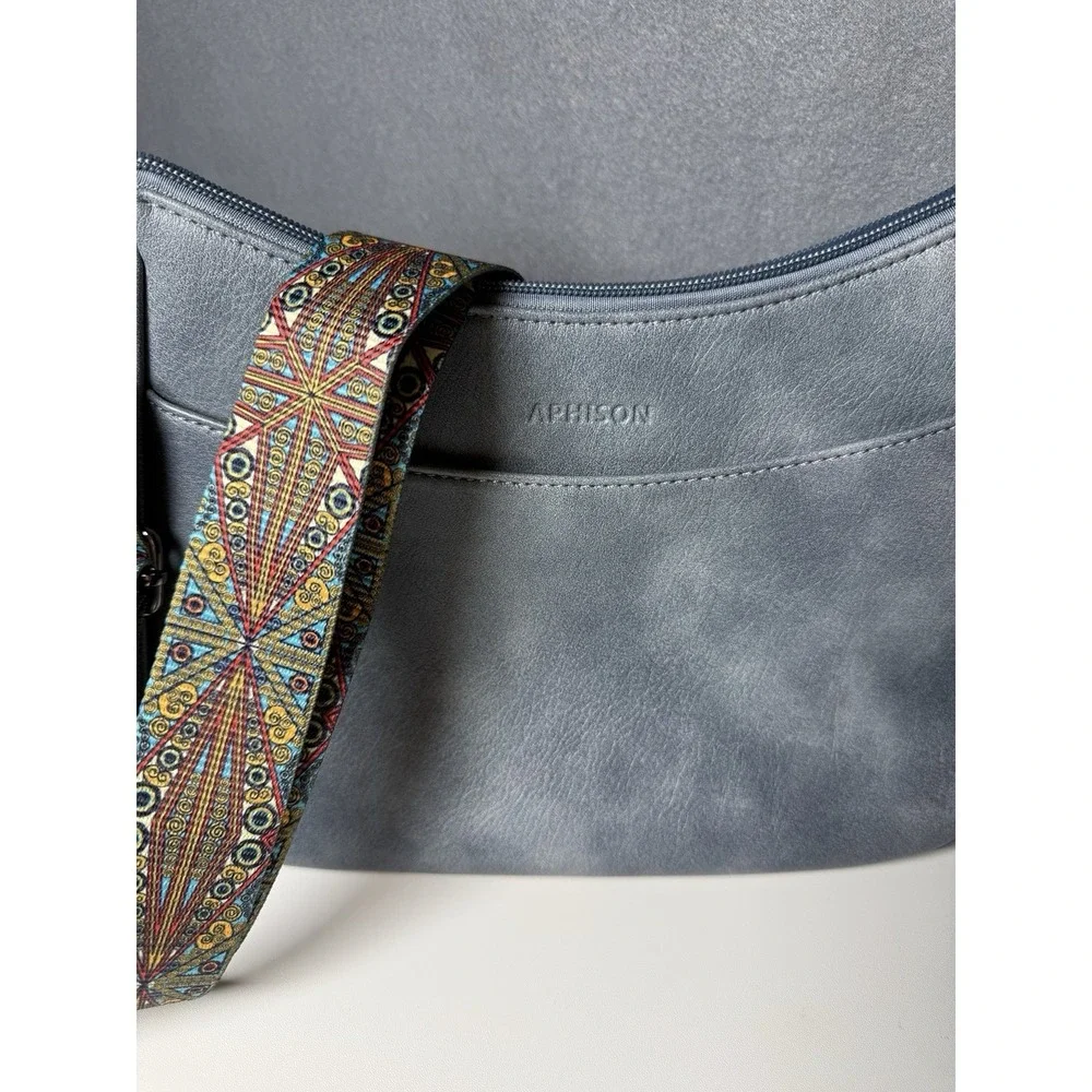 Set of 2 - APHISON Vegan Leather Crossbody Purse with Adjustable Crossbody Strap